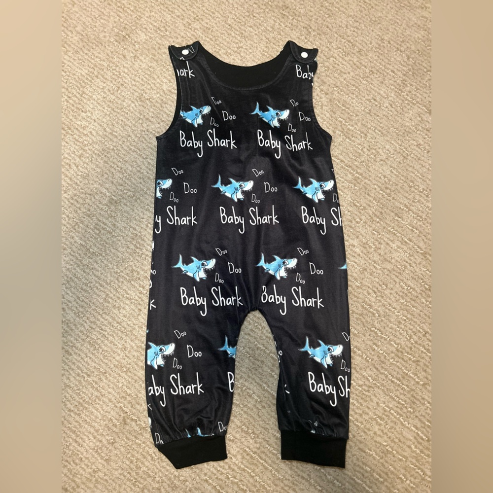 Baby Shark Black Sleeveless Jumpsuit